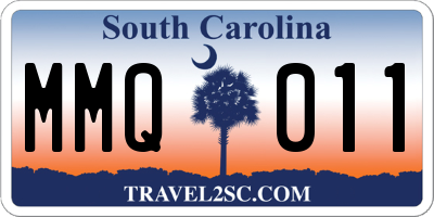 SC license plate MMQ011