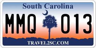 SC license plate MMQ013
