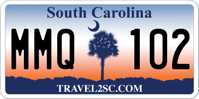 SC license plate MMQ102