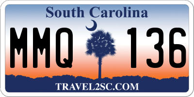 SC license plate MMQ136