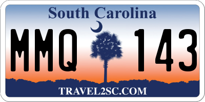 SC license plate MMQ143