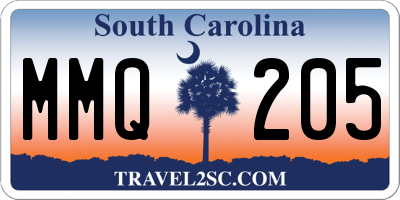 SC license plate MMQ205