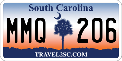 SC license plate MMQ206