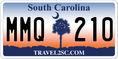 SC license plate MMQ210