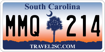 SC license plate MMQ214