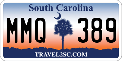 SC license plate MMQ389