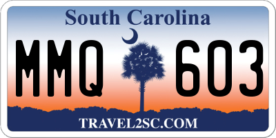 SC license plate MMQ603