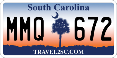 SC license plate MMQ672