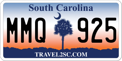 SC license plate MMQ925