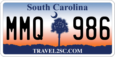 SC license plate MMQ986