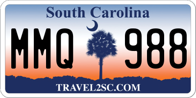 SC license plate MMQ988