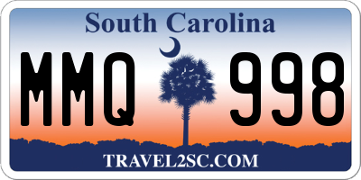 SC license plate MMQ998