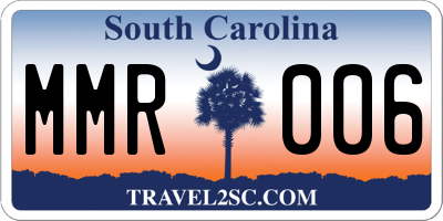 SC license plate MMR006