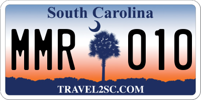 SC license plate MMR010