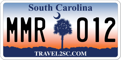 SC license plate MMR012
