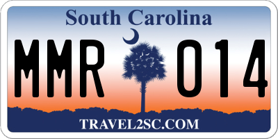 SC license plate MMR014