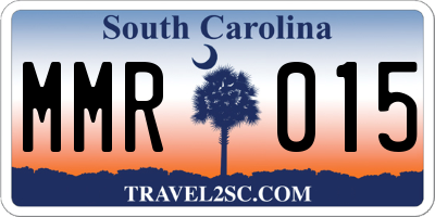 SC license plate MMR015