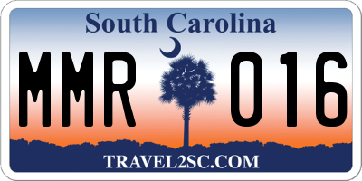 SC license plate MMR016