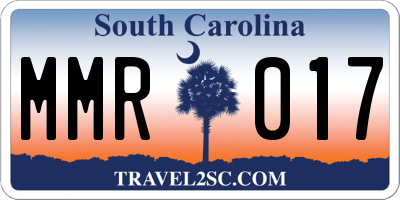 SC license plate MMR017