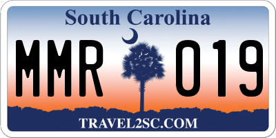 SC license plate MMR019
