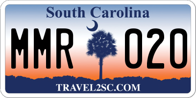 SC license plate MMR020