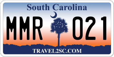 SC license plate MMR021
