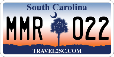 SC license plate MMR022
