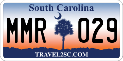 SC license plate MMR029