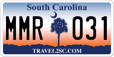 SC license plate MMR031