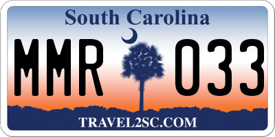 SC license plate MMR033