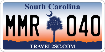 SC license plate MMR040