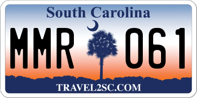 SC license plate MMR061