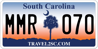 SC license plate MMR070