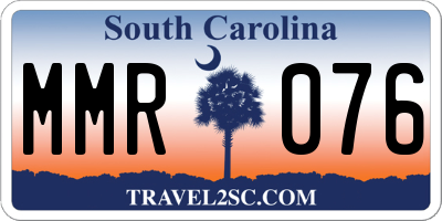 SC license plate MMR076