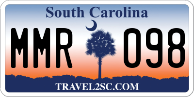 SC license plate MMR098