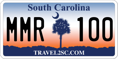 SC license plate MMR100