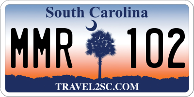 SC license plate MMR102