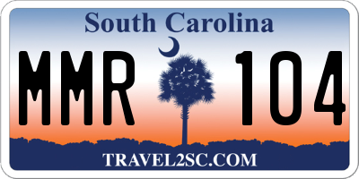SC license plate MMR104