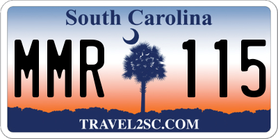 SC license plate MMR115