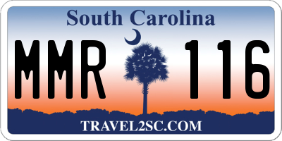 SC license plate MMR116