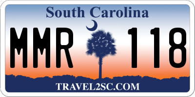 SC license plate MMR118