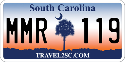 SC license plate MMR119