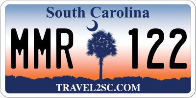 SC license plate MMR122