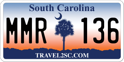 SC license plate MMR136