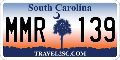 SC license plate MMR139