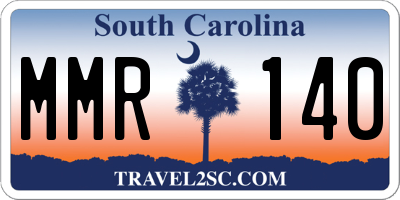 SC license plate MMR140