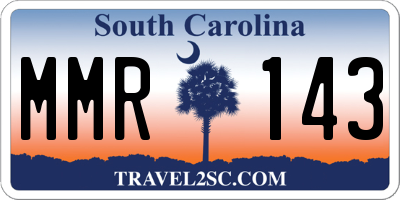 SC license plate MMR143