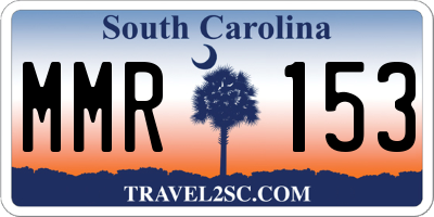 SC license plate MMR153
