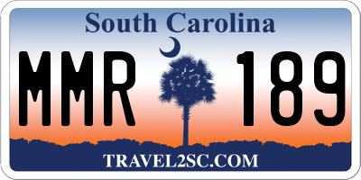 SC license plate MMR189