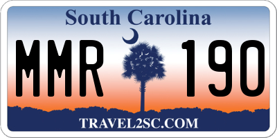 SC license plate MMR190